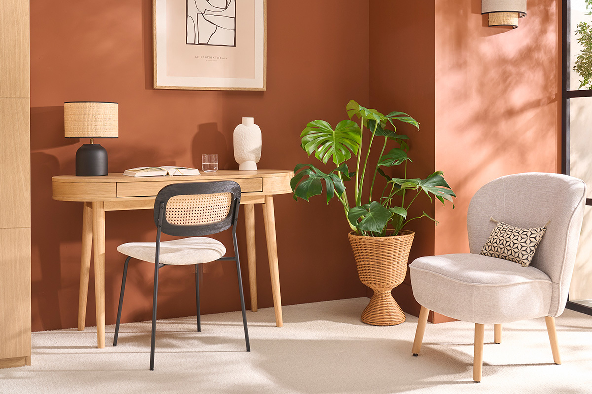 Bureau avec tiroir en bois clair L120 cm JUDITH