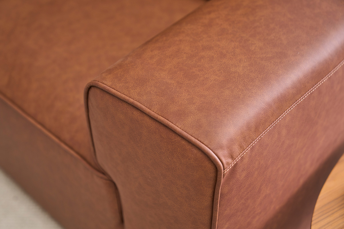 Canap� modulable 5 places en cuir marron FERGUS