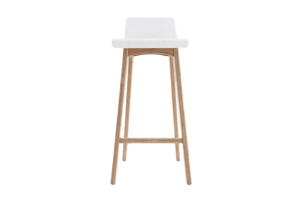 Chaise de bar scandinave 75 cm bois et blanc BALTIK