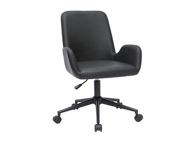 Chaise de bureau &agrave; roulettes noire ALBAN