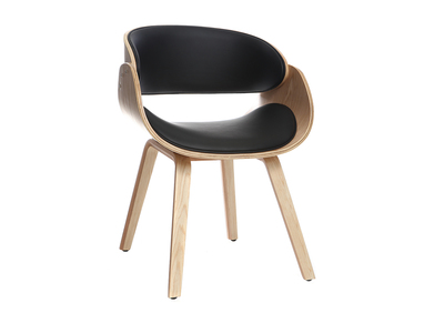 Chaise design noir et bois clair BENT