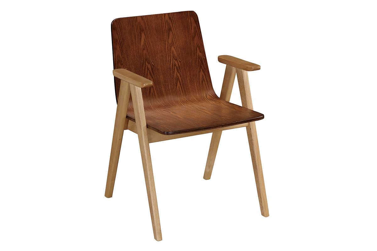 Chaises design vintage ch�ne et noyer lot de 2 DANA