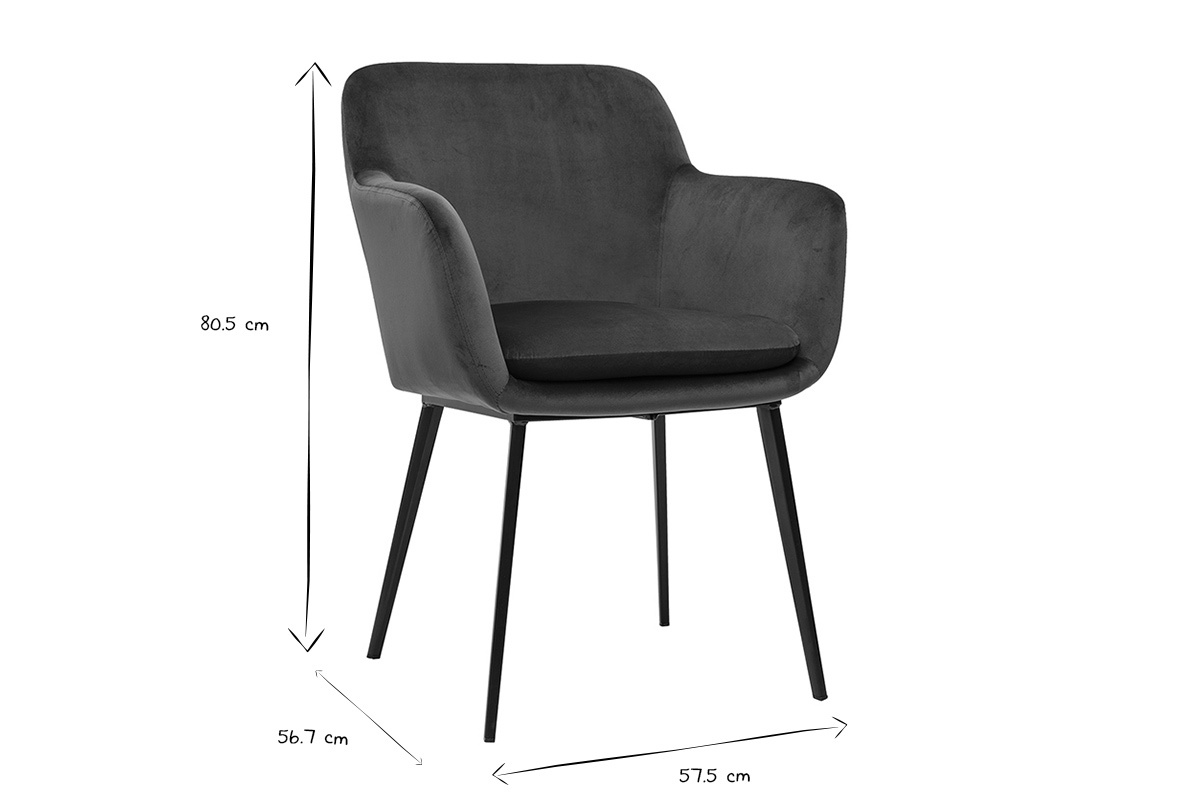 Photo dimension d'une chaise en velours