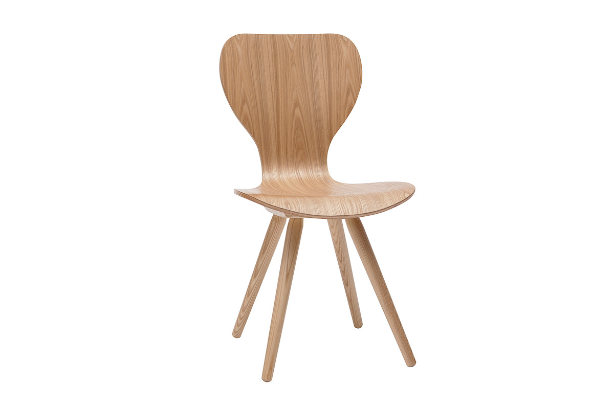 Chaises vintage en bois clair (lot de 2) NORDECO