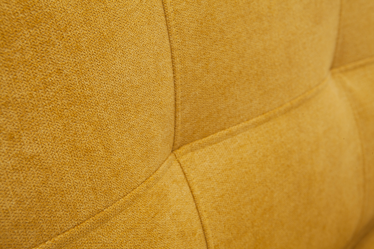 Chauffeuse 1 place convertible en tissu effet velours jaune moutarde SALLY