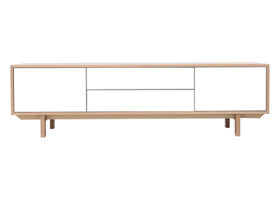 Meuble TV scandinave bois et blanc L180 cm SID
