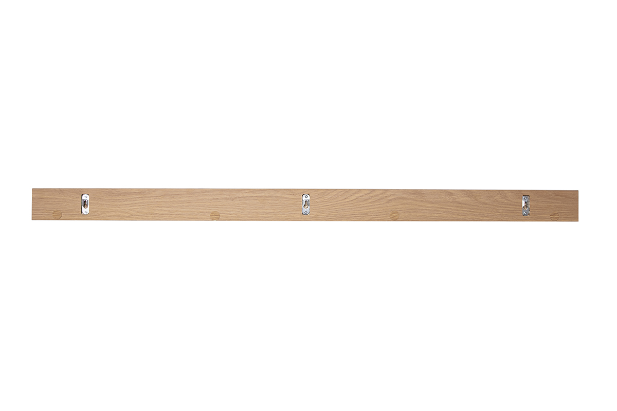 Support mural en bois clair ch�ne LINEA, vue de dos.