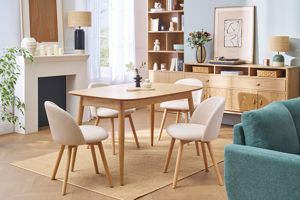 Table � manger extensible fr�ne L130-190 cm NORDECO