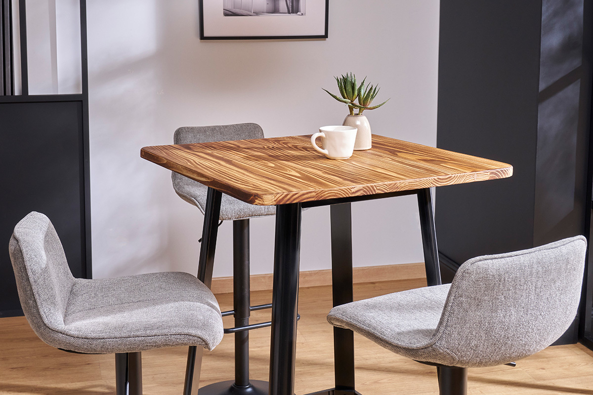 Table de bar design noire L70 cm JONES