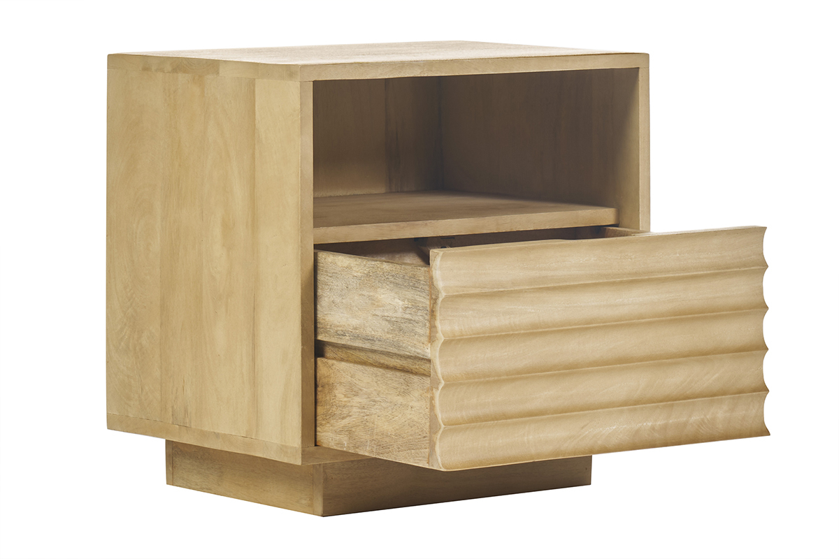 Table de chevet avec tiroir en bois manguier massif MATCHA
