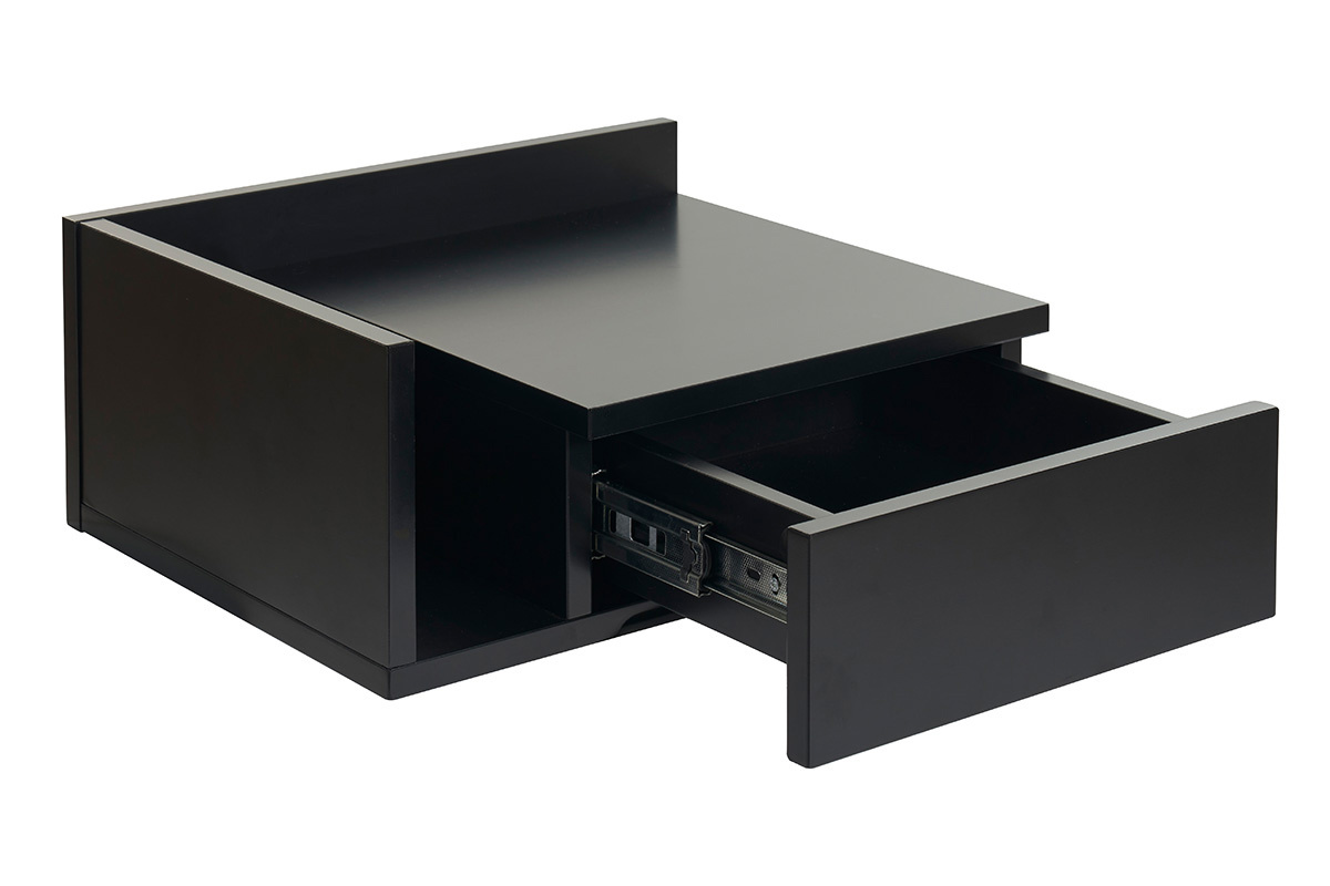 Table de chevet murale noire avec tiroir NASTY