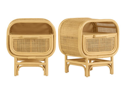 Tables de chevet avec tiroir en rotin (lot de 2) LUWAK