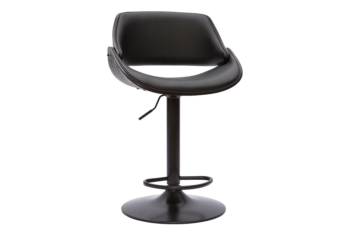 Tabouret de bar design noir r�glable pivotant 360� CLASH