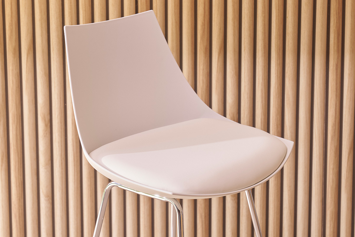 Tabourets de bar design blancs 65 cm (lot de 2) JUNE