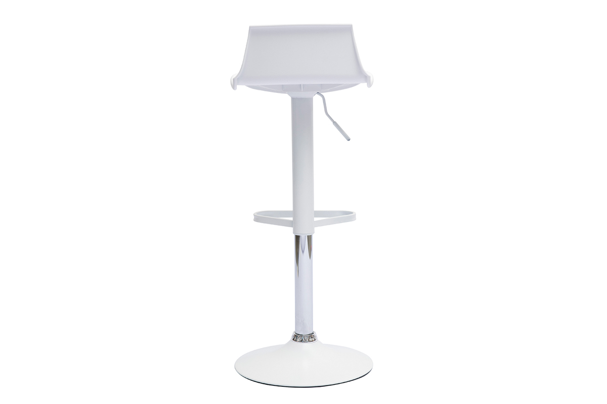Tabourets de bar design r�glables blancs 360� (lot de 2) KRONOS