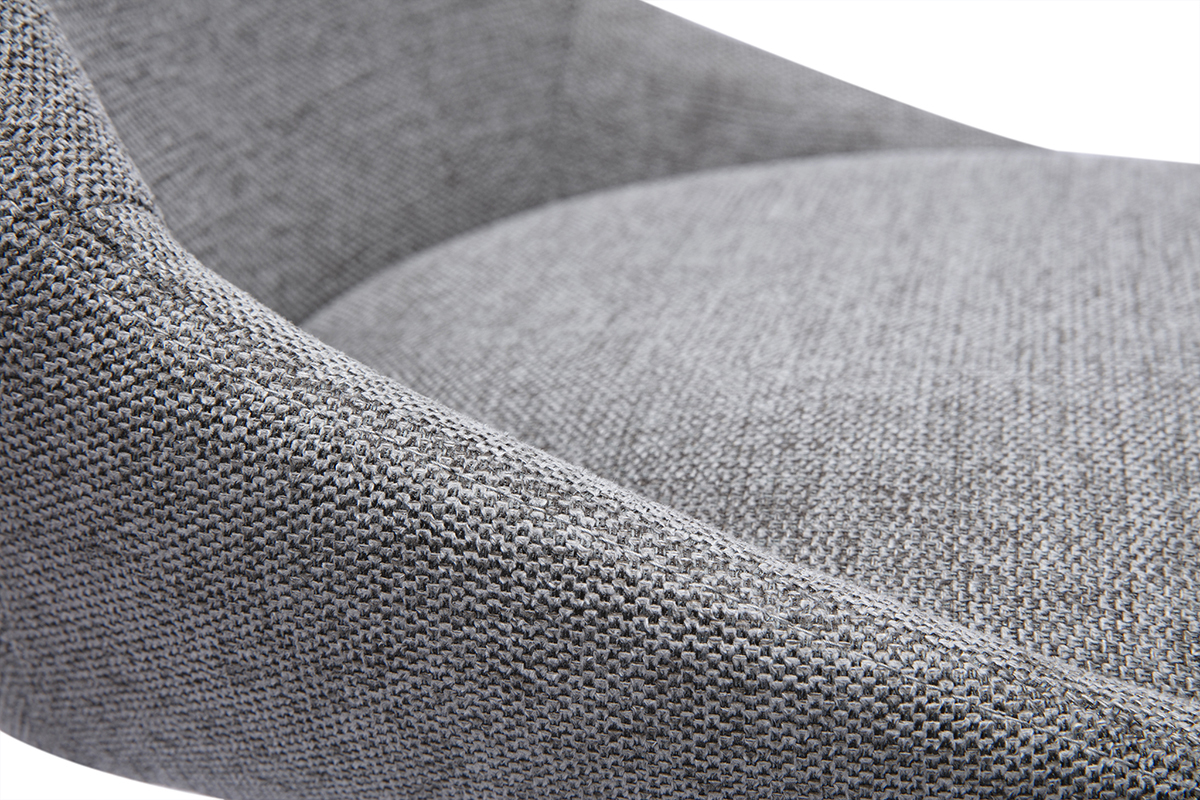 Gros plan sur le tissu effet velours textur� gris du tabouret ALESS.