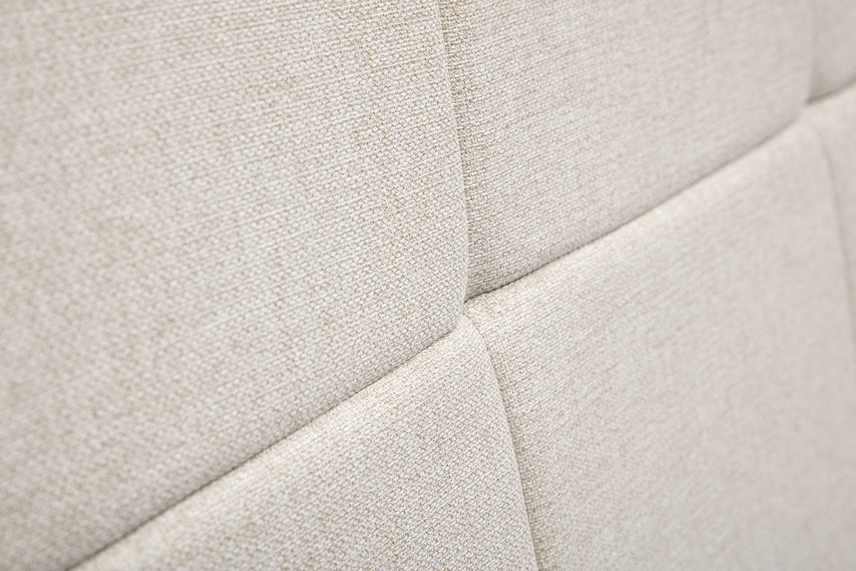 T�te de lit en tissu beige cr�me L160 cm CLOVIS