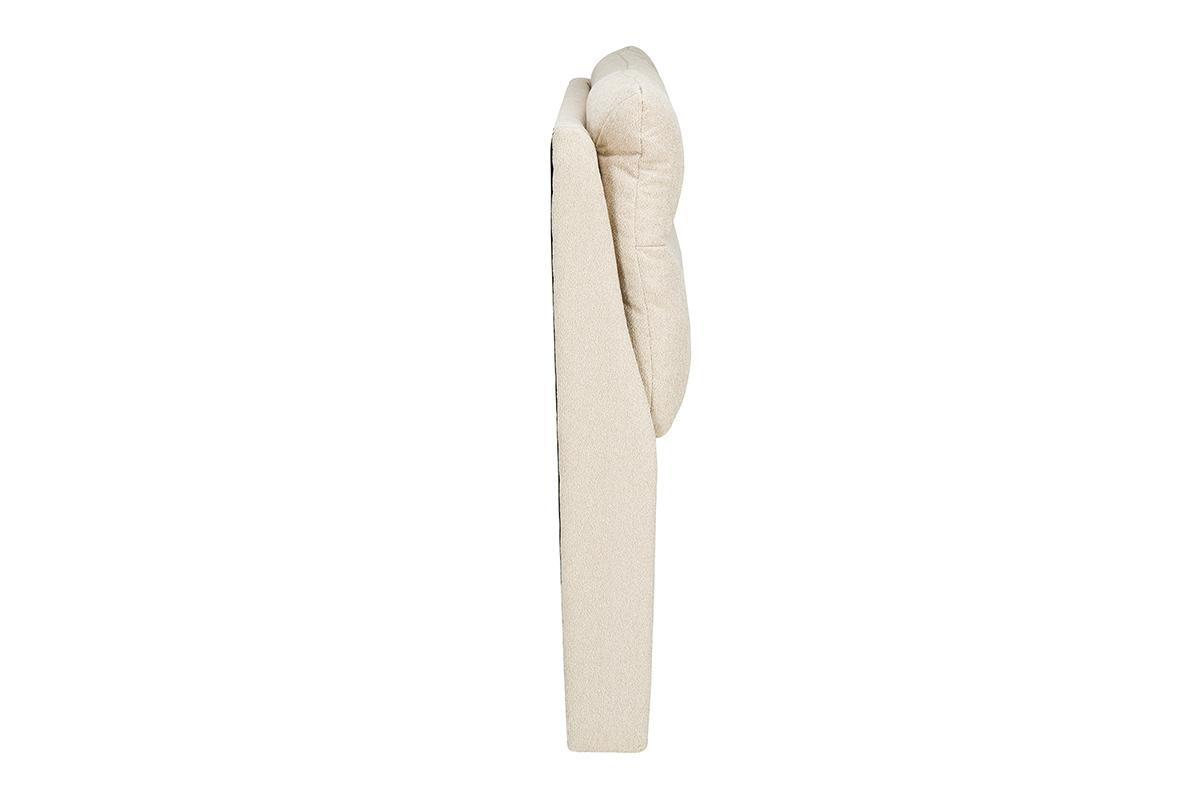 T�te en lit beige tissu textur� HONO L160 cm, vue de profil